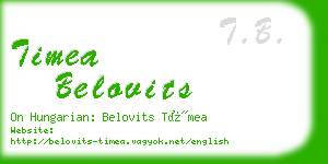 timea belovits business card